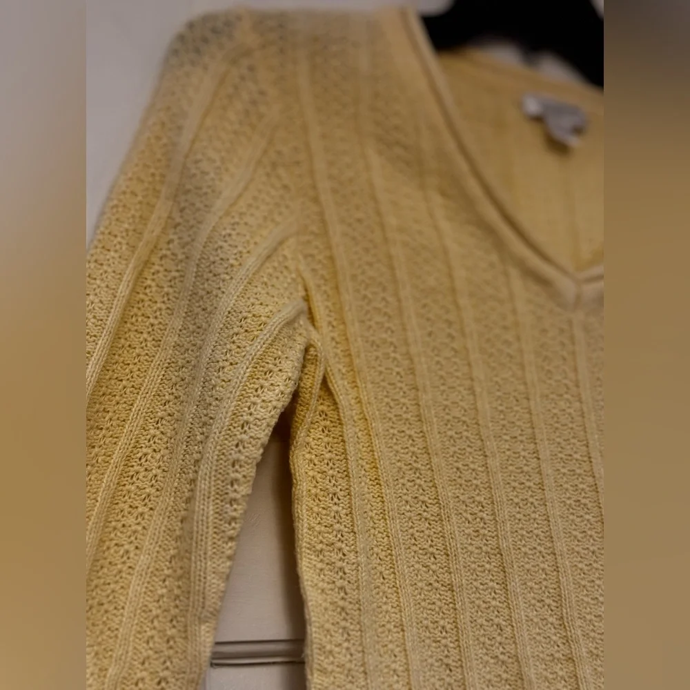 Christopher & Banks Light‎ Yellow V-Neck Sweater